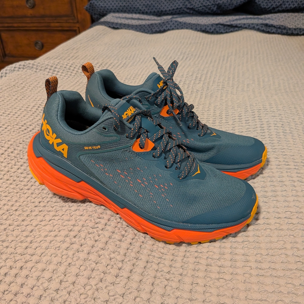 Hoka One One Teal and Orange Athletic Shoes